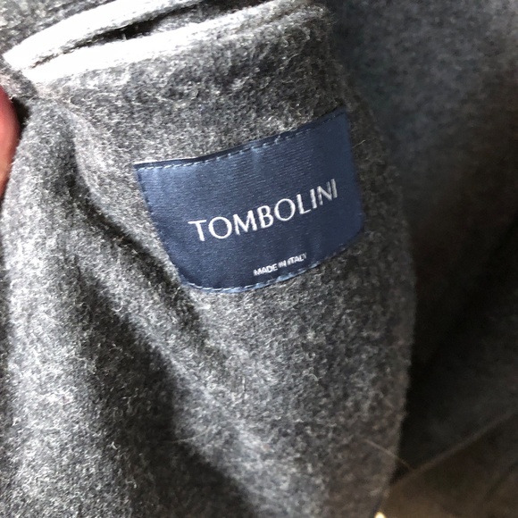 TOMBOLINI Men's Wool Topcoat - Charcoal Gray, Size Euro 50 (US 40) - Picture 7 of 8